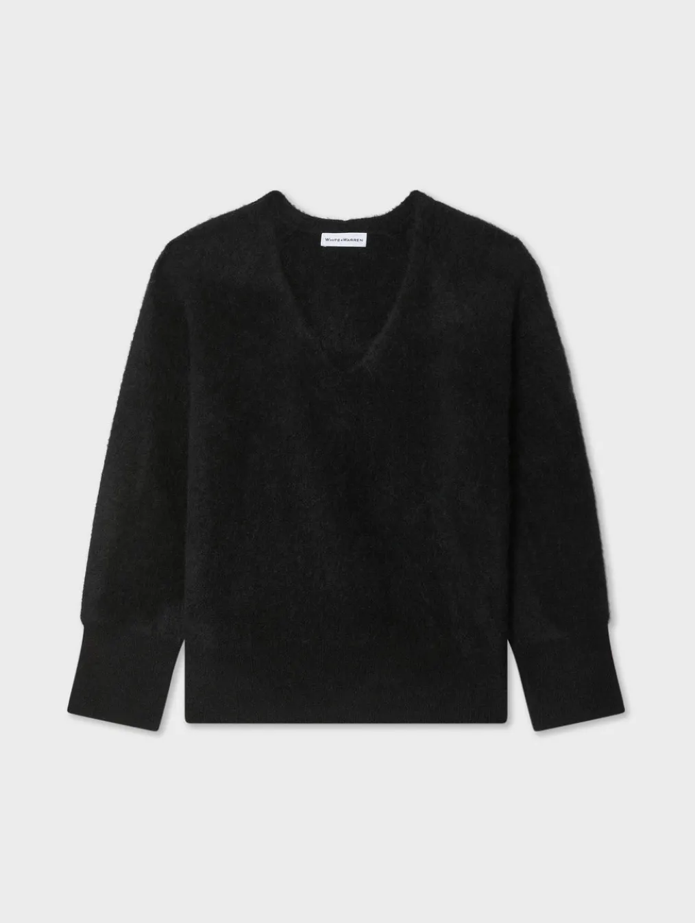 brushed cashmere easy v neck