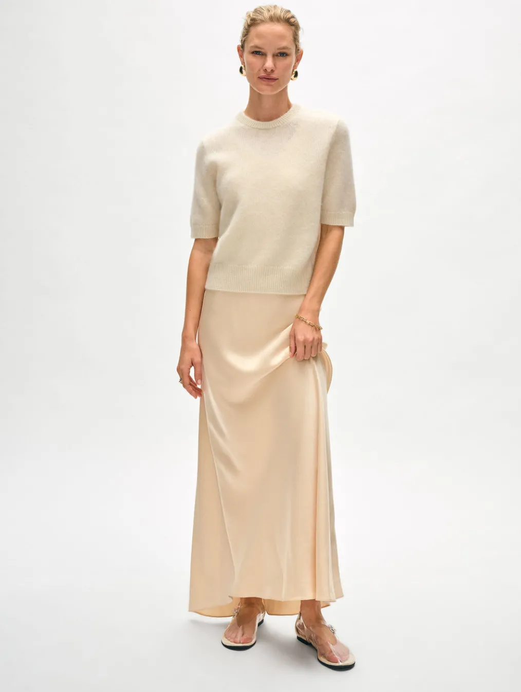 brushed cashmere tee