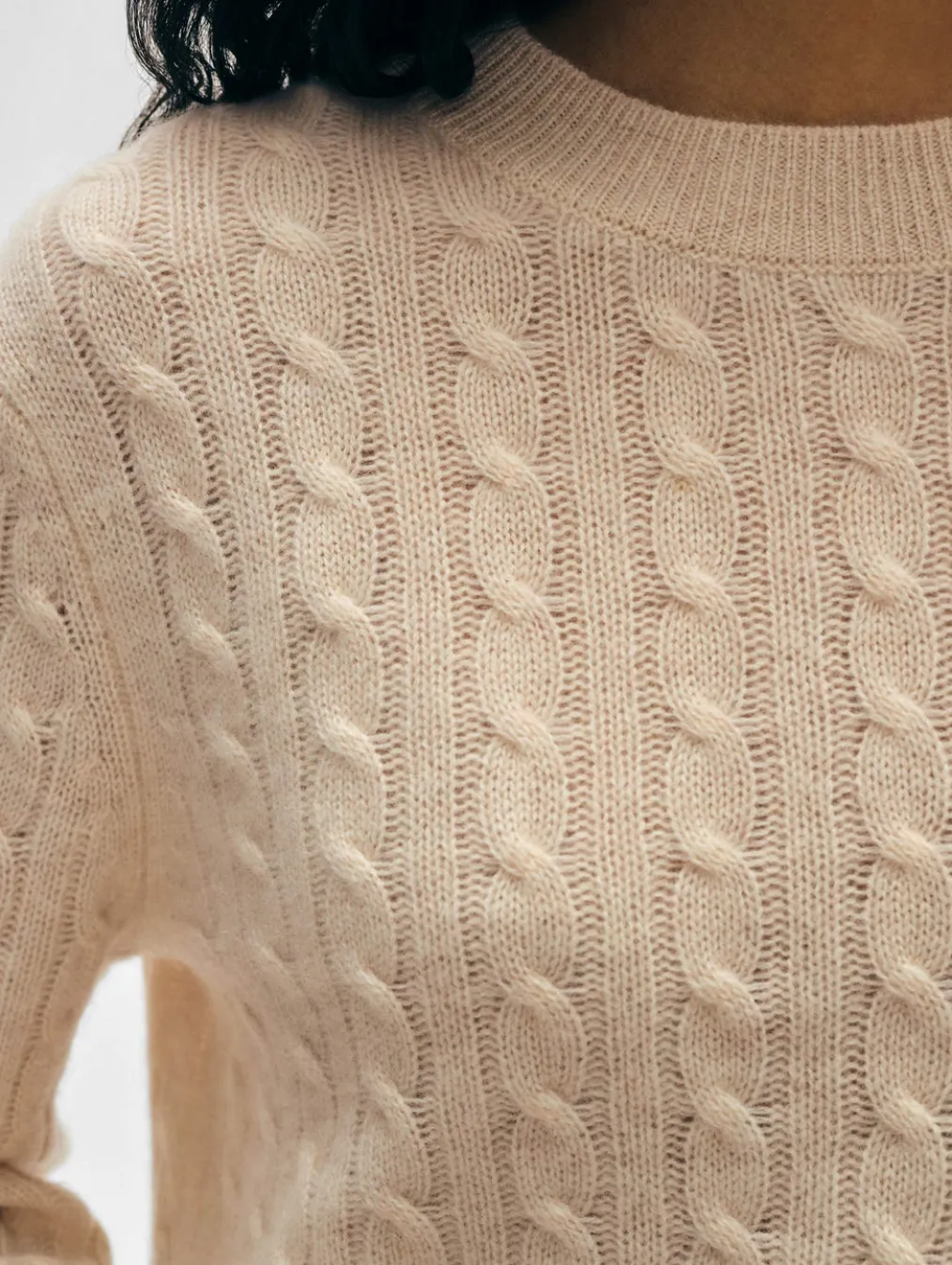 cashmere cable crewneck