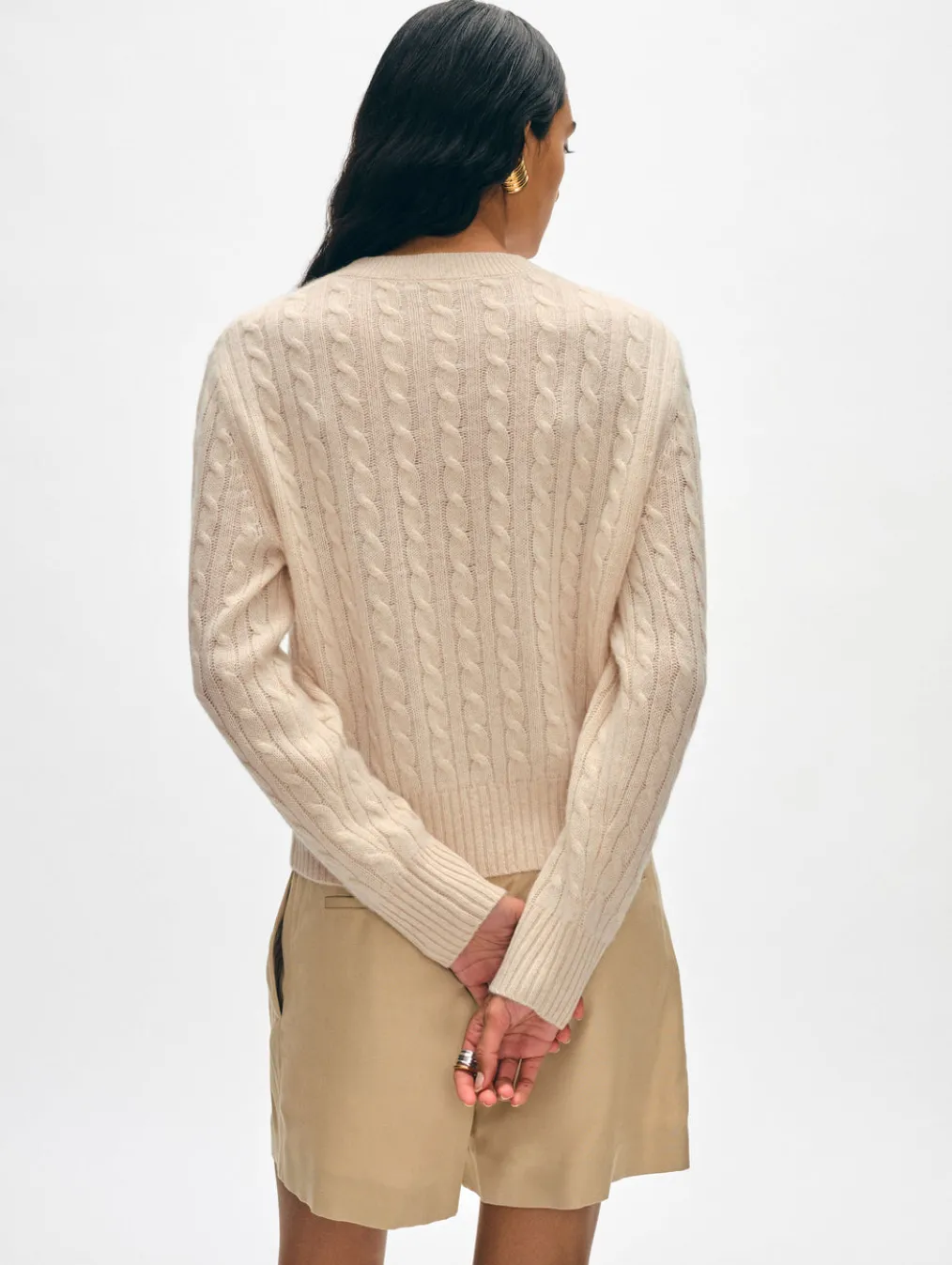 cashmere cable crewneck