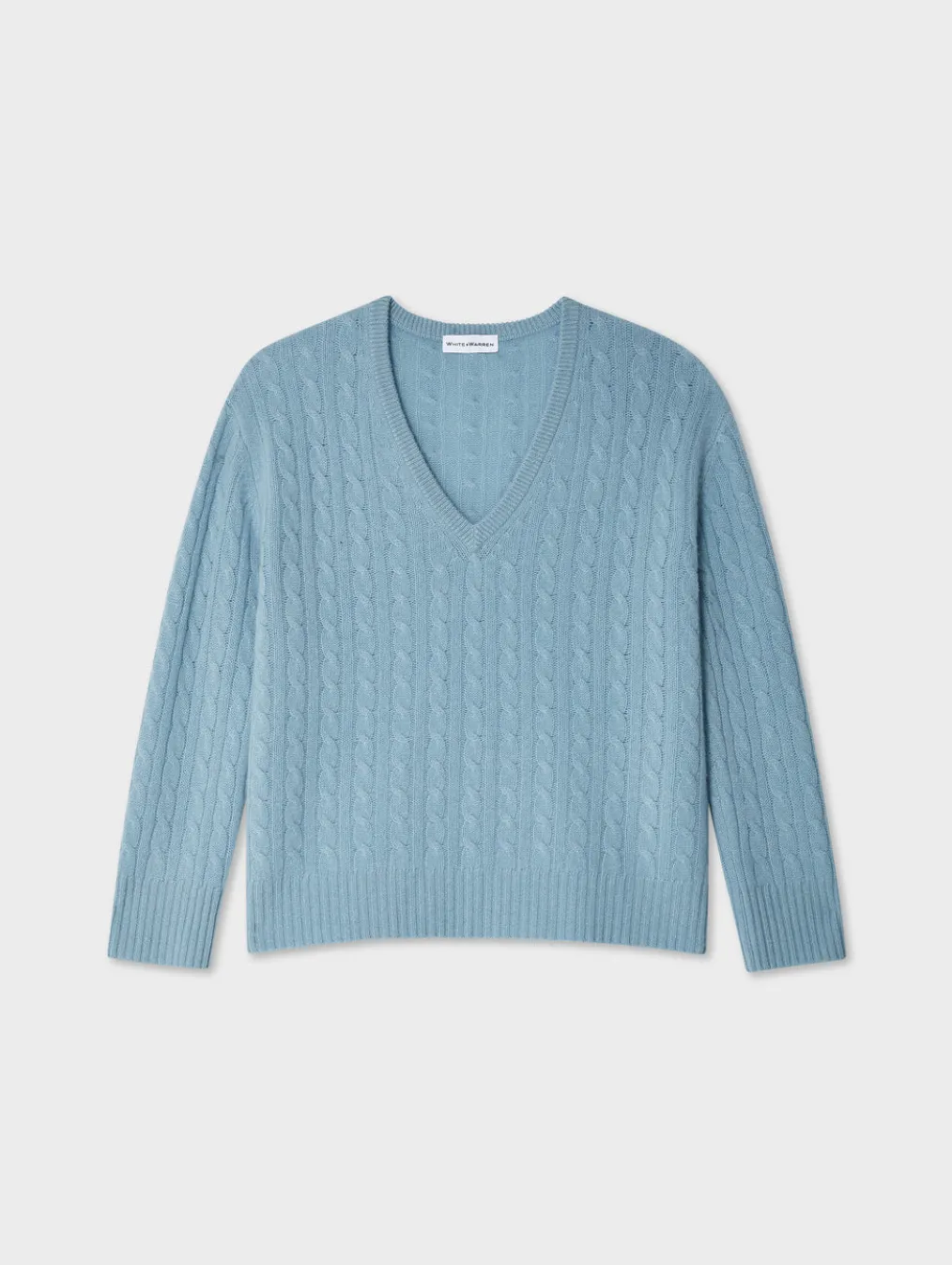 cashmere cable knit v neck