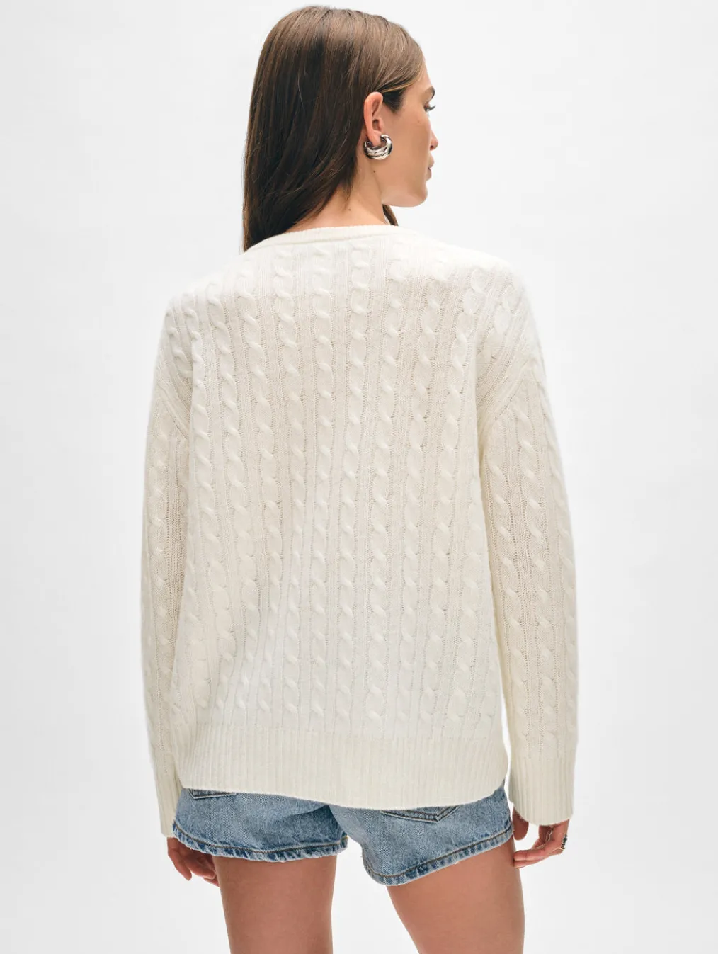 cashmere cable knit v neck