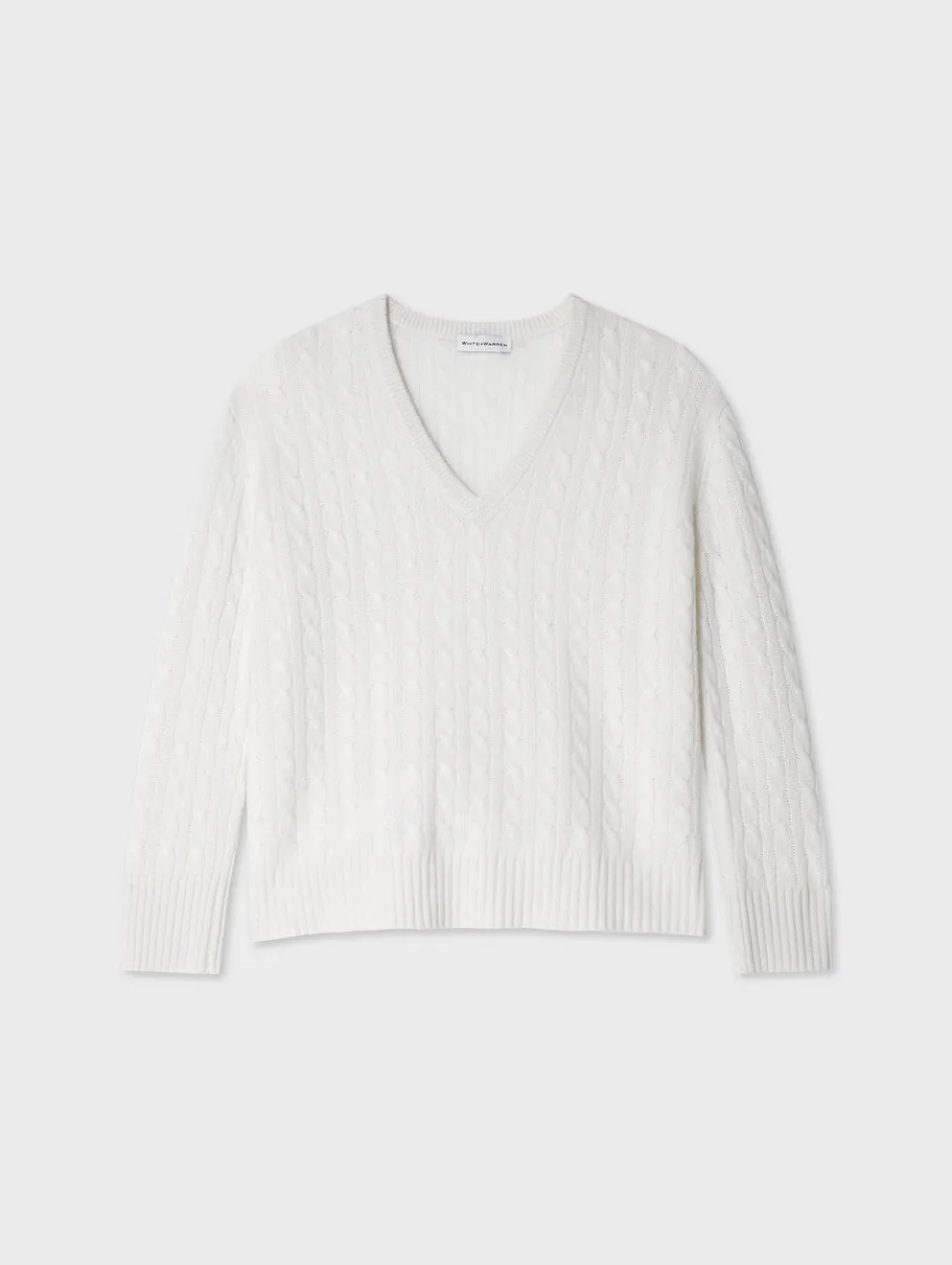 cashmere cable knit v neck