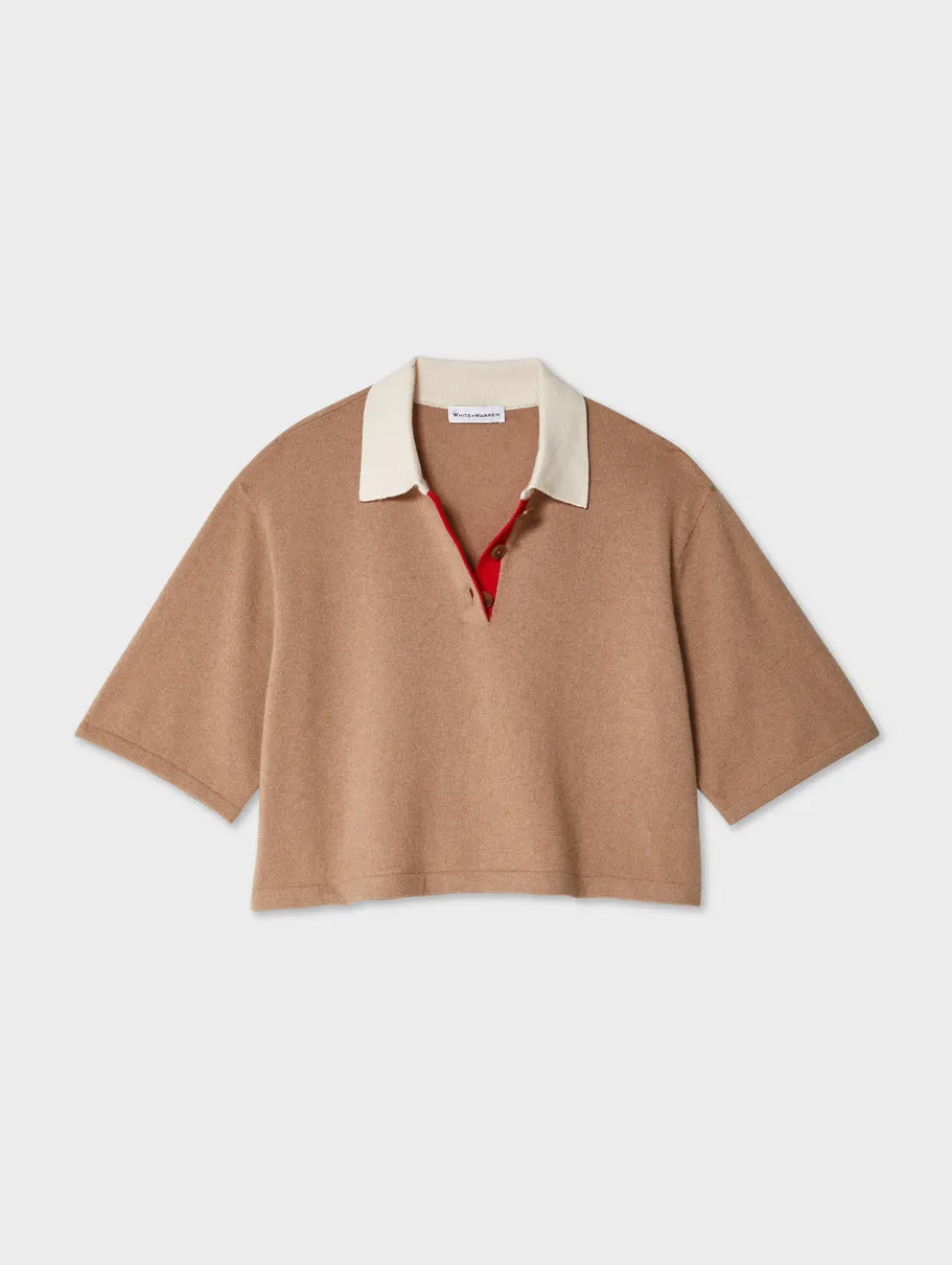 cashmere cropped polo