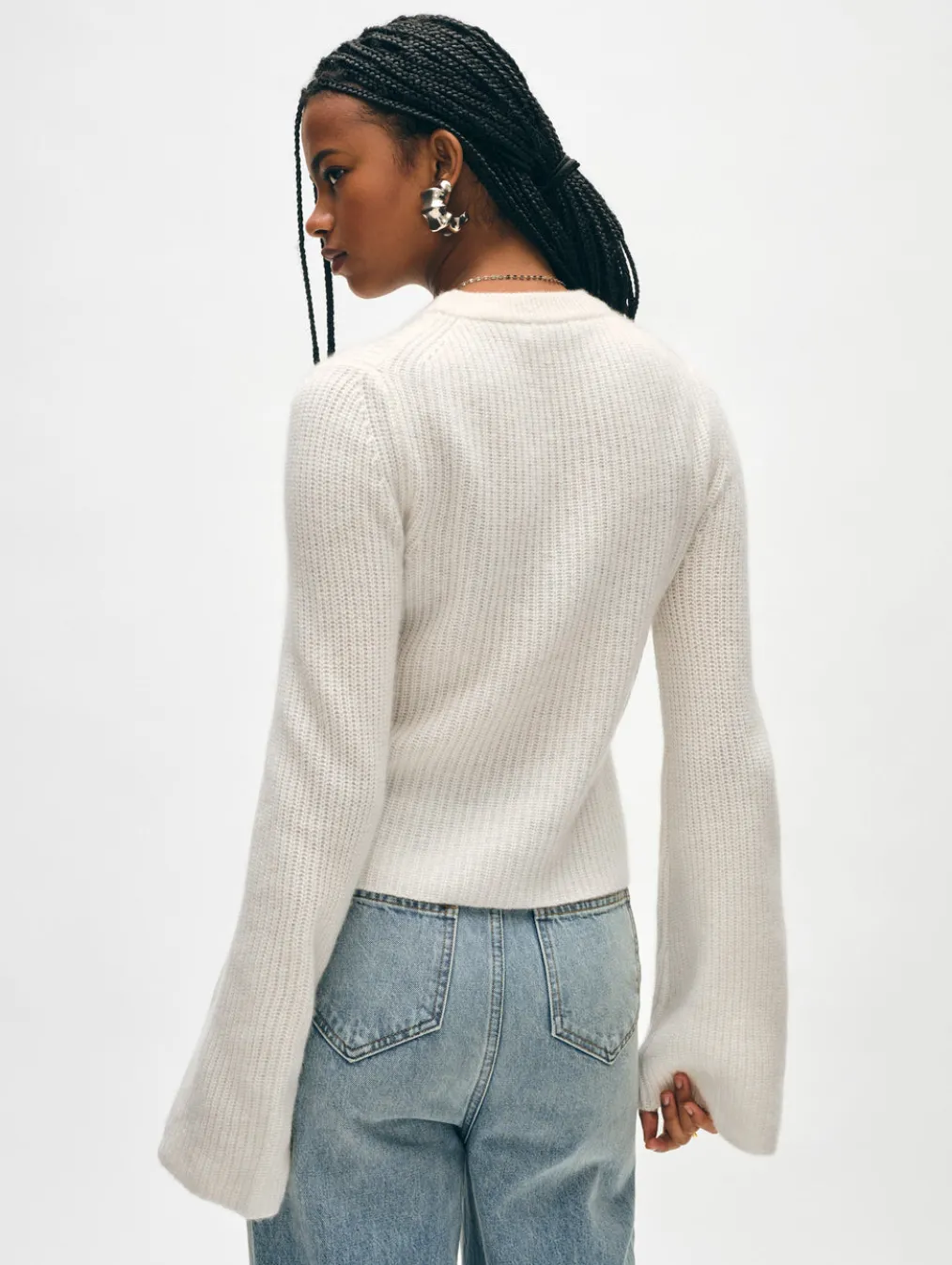 cashmere fluted sleeve top