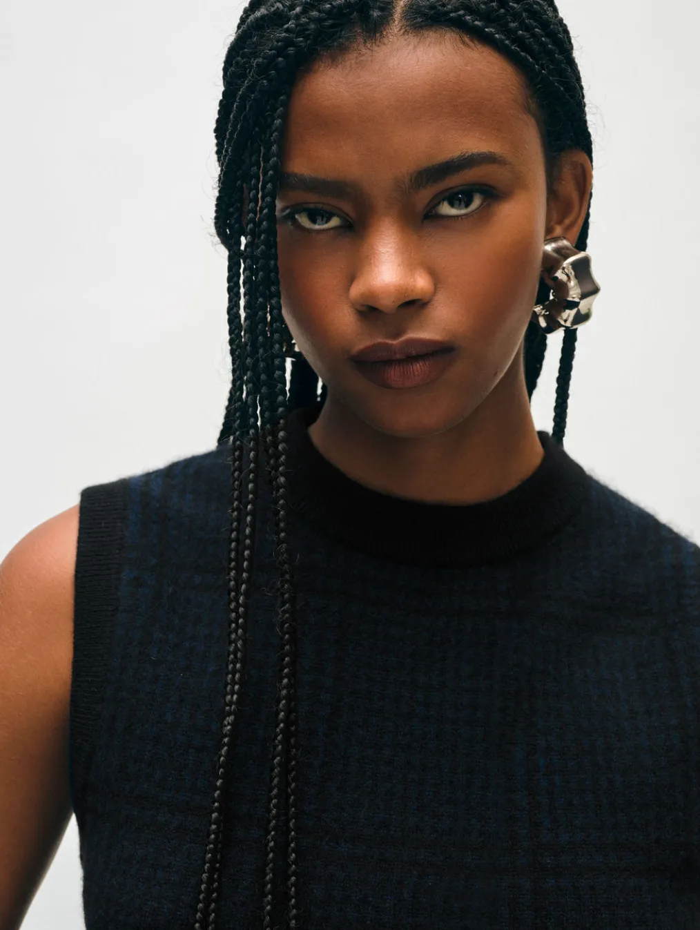 cashmere houndstooth shell