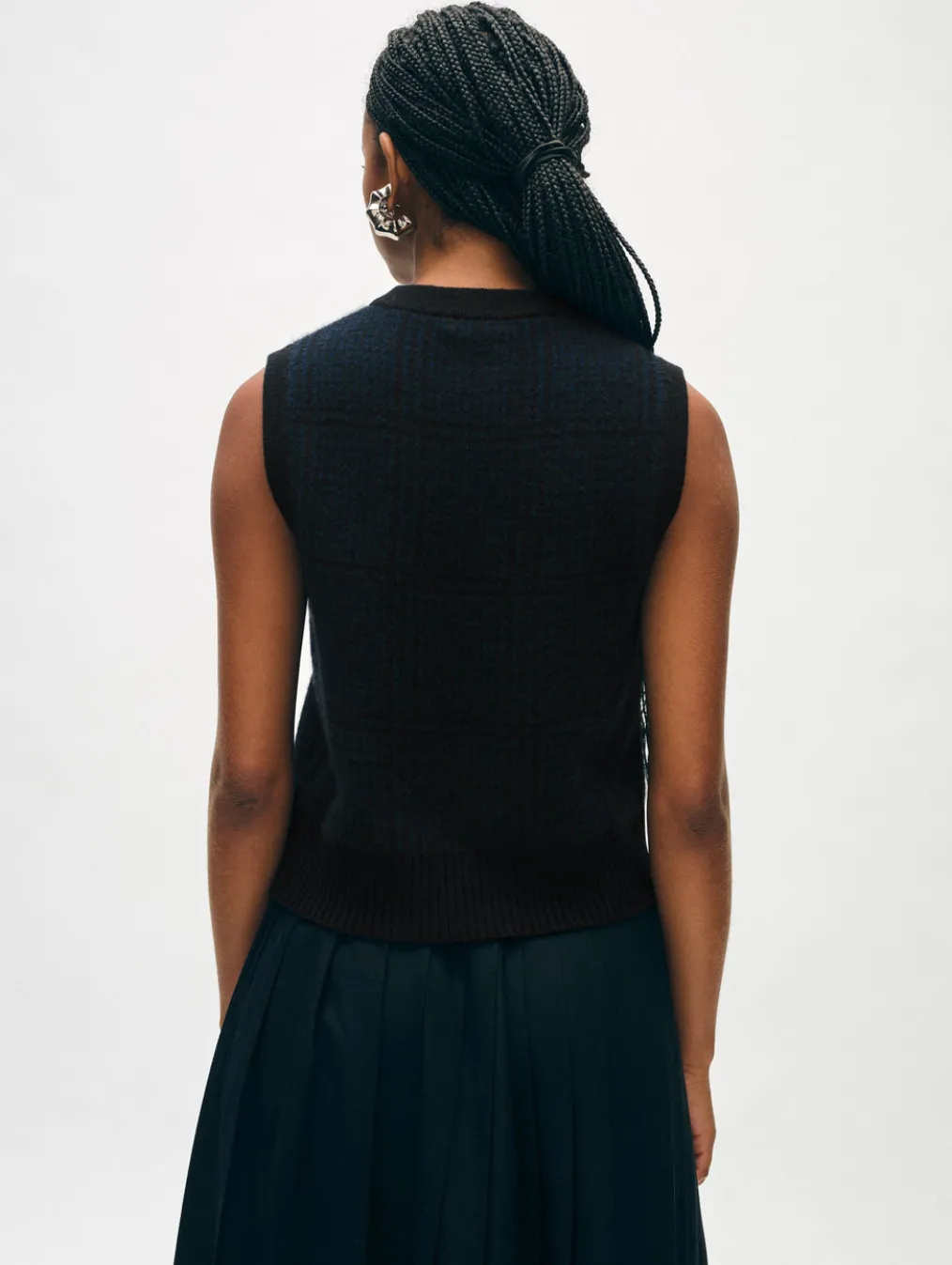 cashmere houndstooth shell