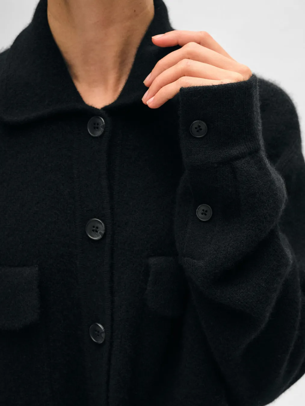 cashmere luxe button down shacket