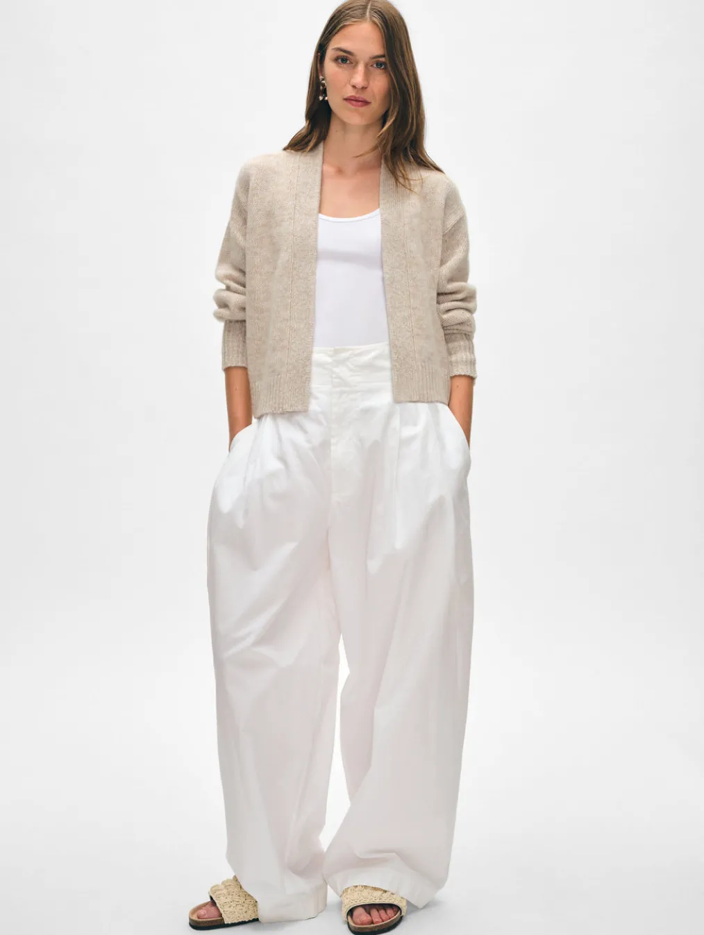 cashmere marled open cardigan