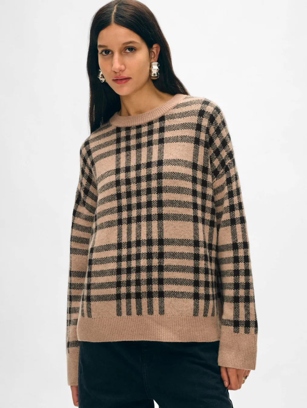 cashmere plaid crewneck