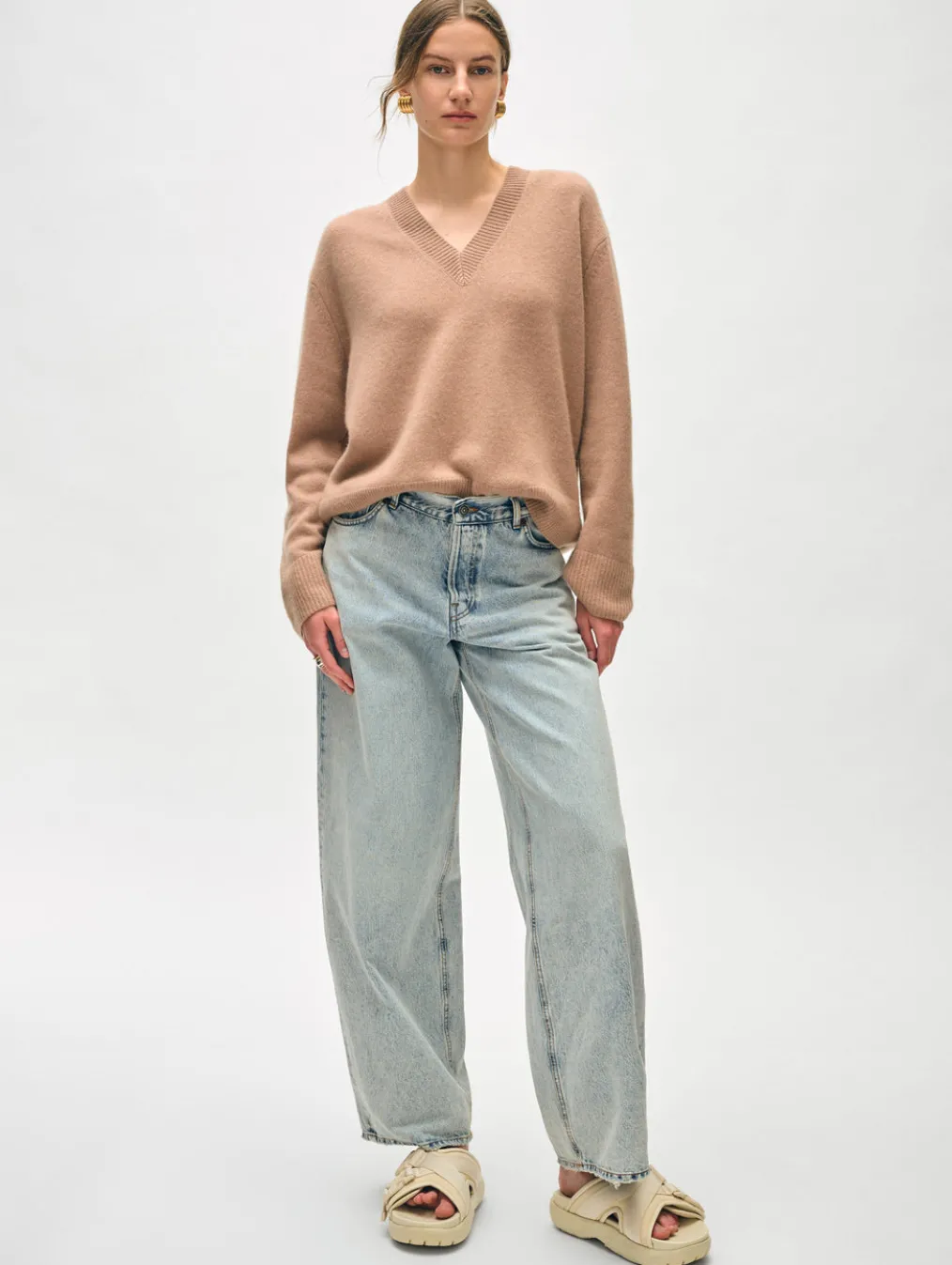cashmere relaxed v neck