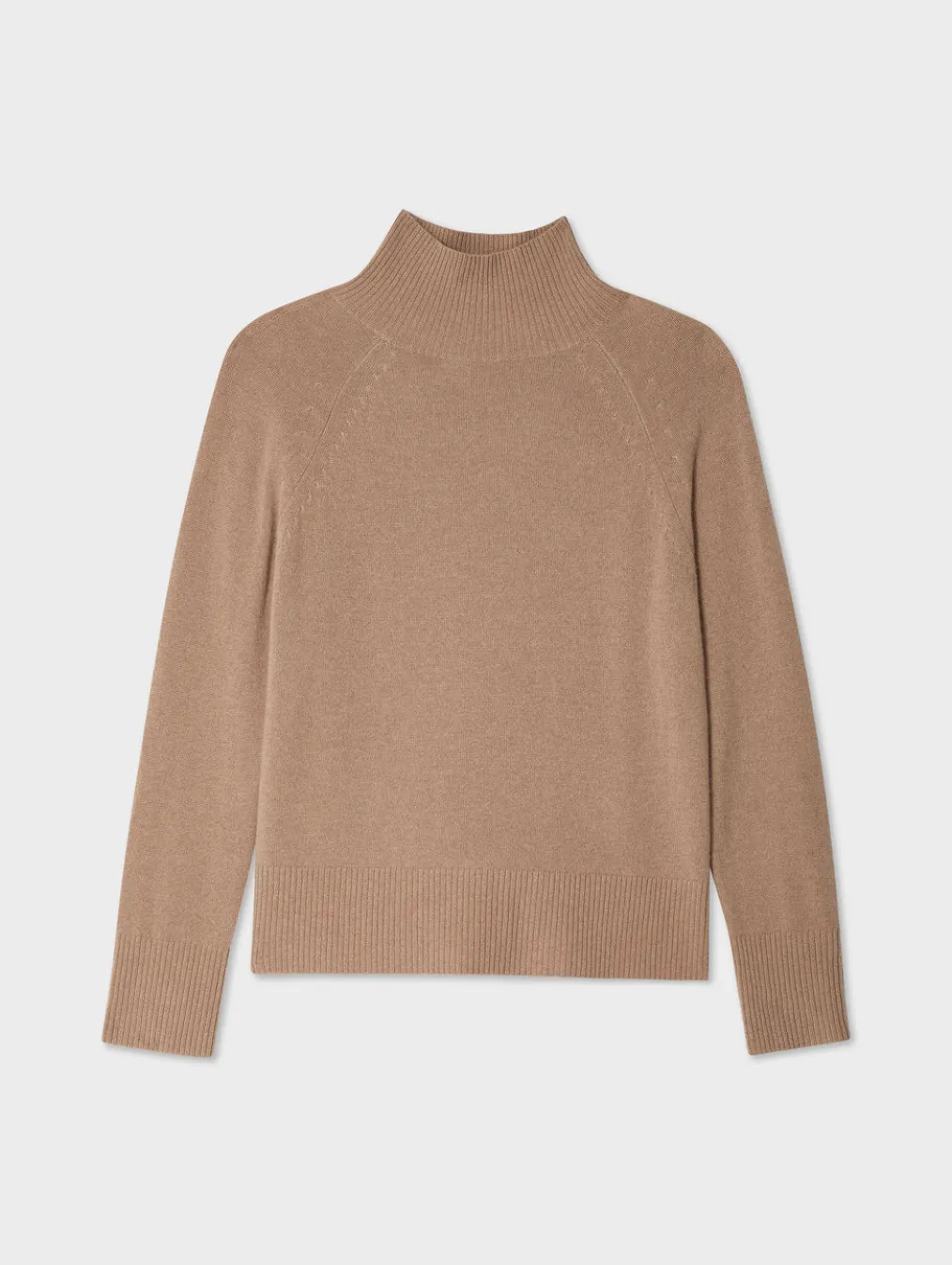 cashmere rib trim standneck