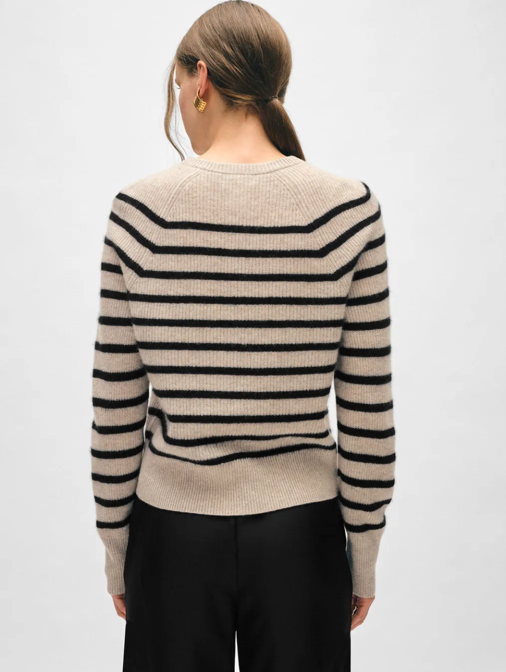cashmere ribbed striped henley