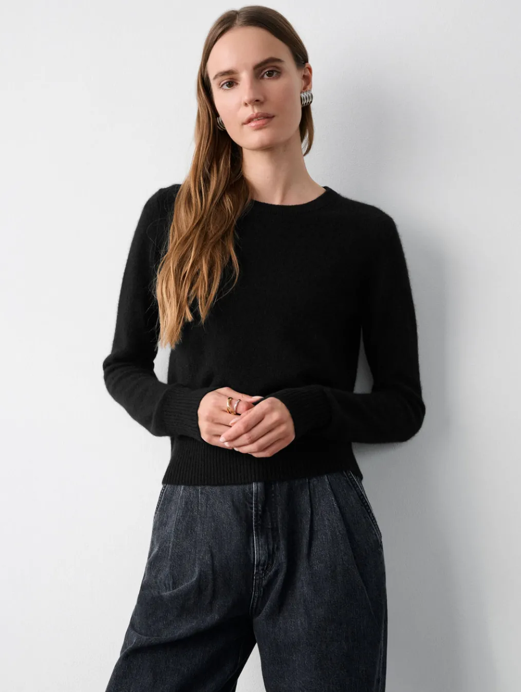 cashmere shrunken crewneck