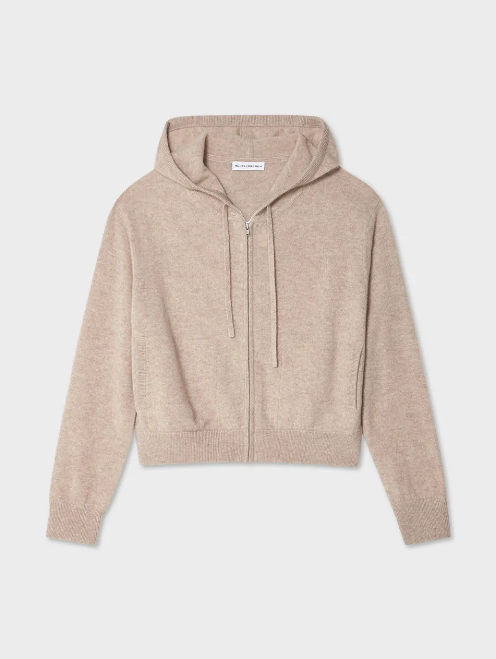 cashmere shrunken zip hoodie