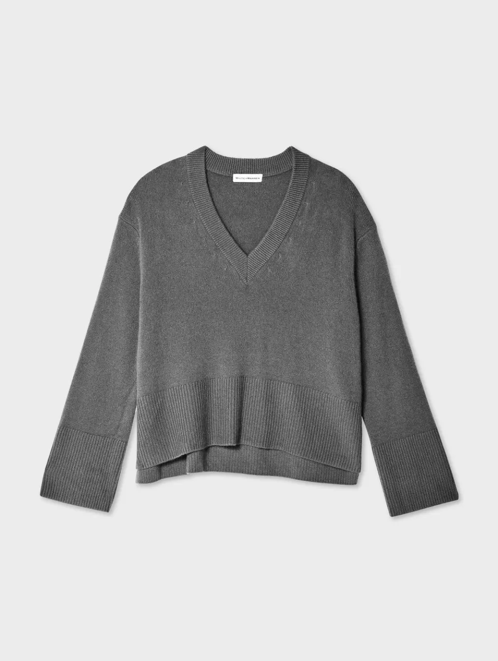 cashmere side slit v neck