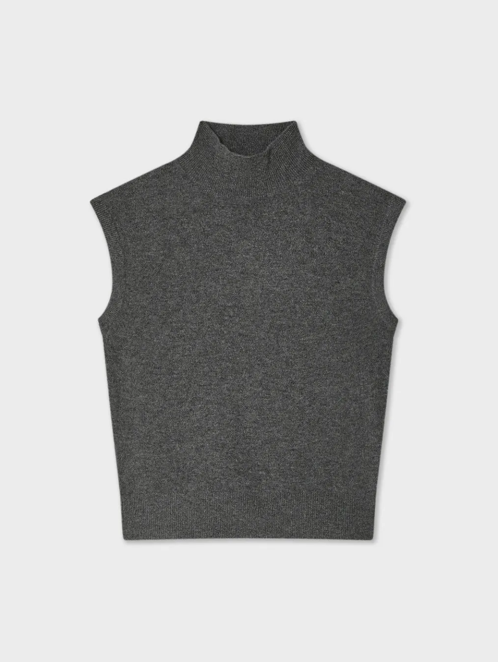 cashmere sleeveless mockneck