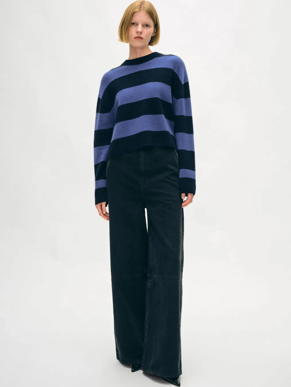 cashmere striped crewneck