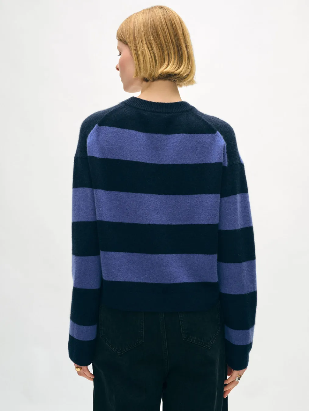 cashmere striped crewneck
