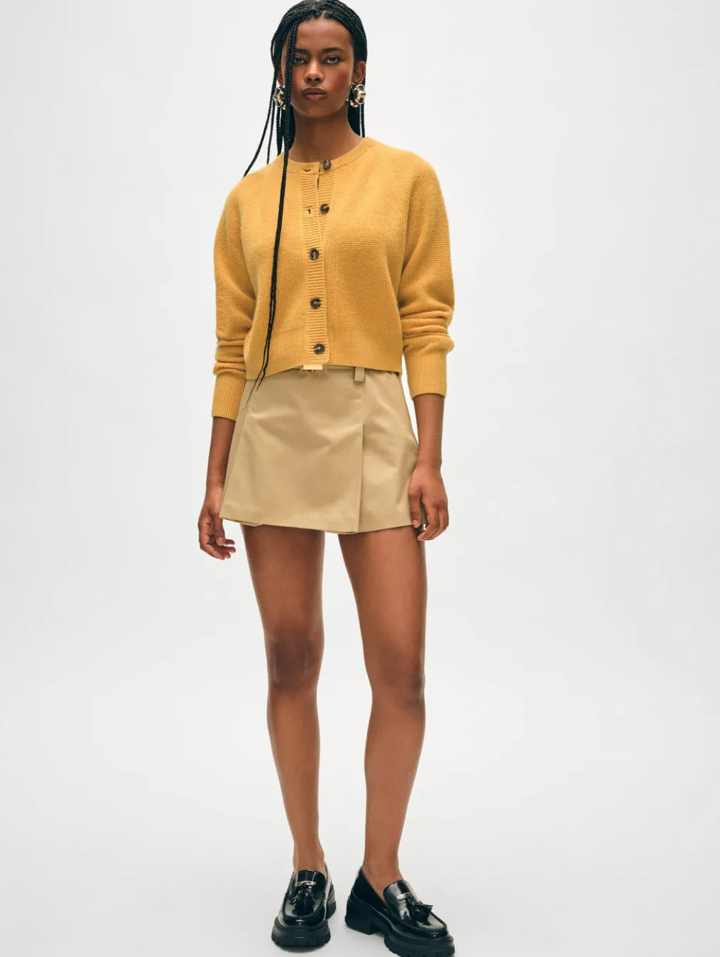 cashmere waffle cardigan