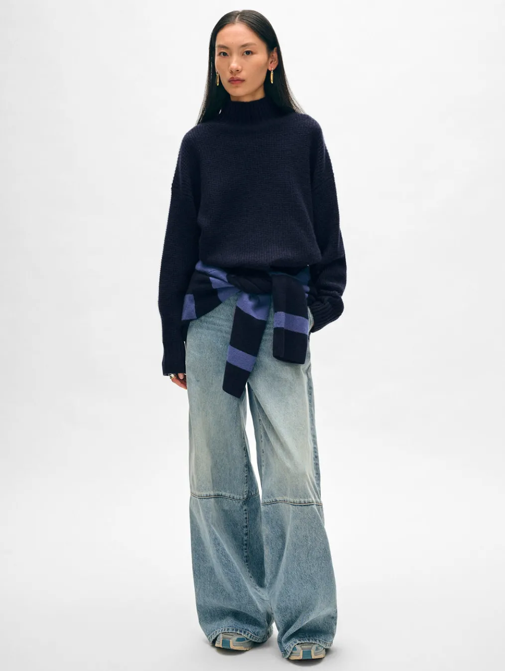 cashmere waffle standneck