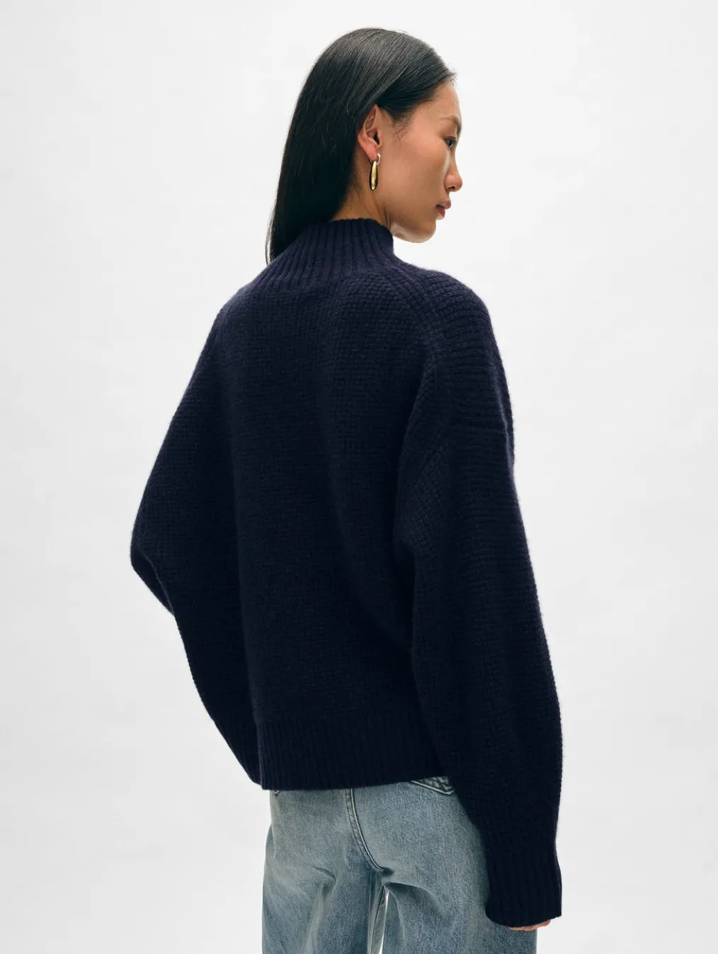 cashmere waffle standneck