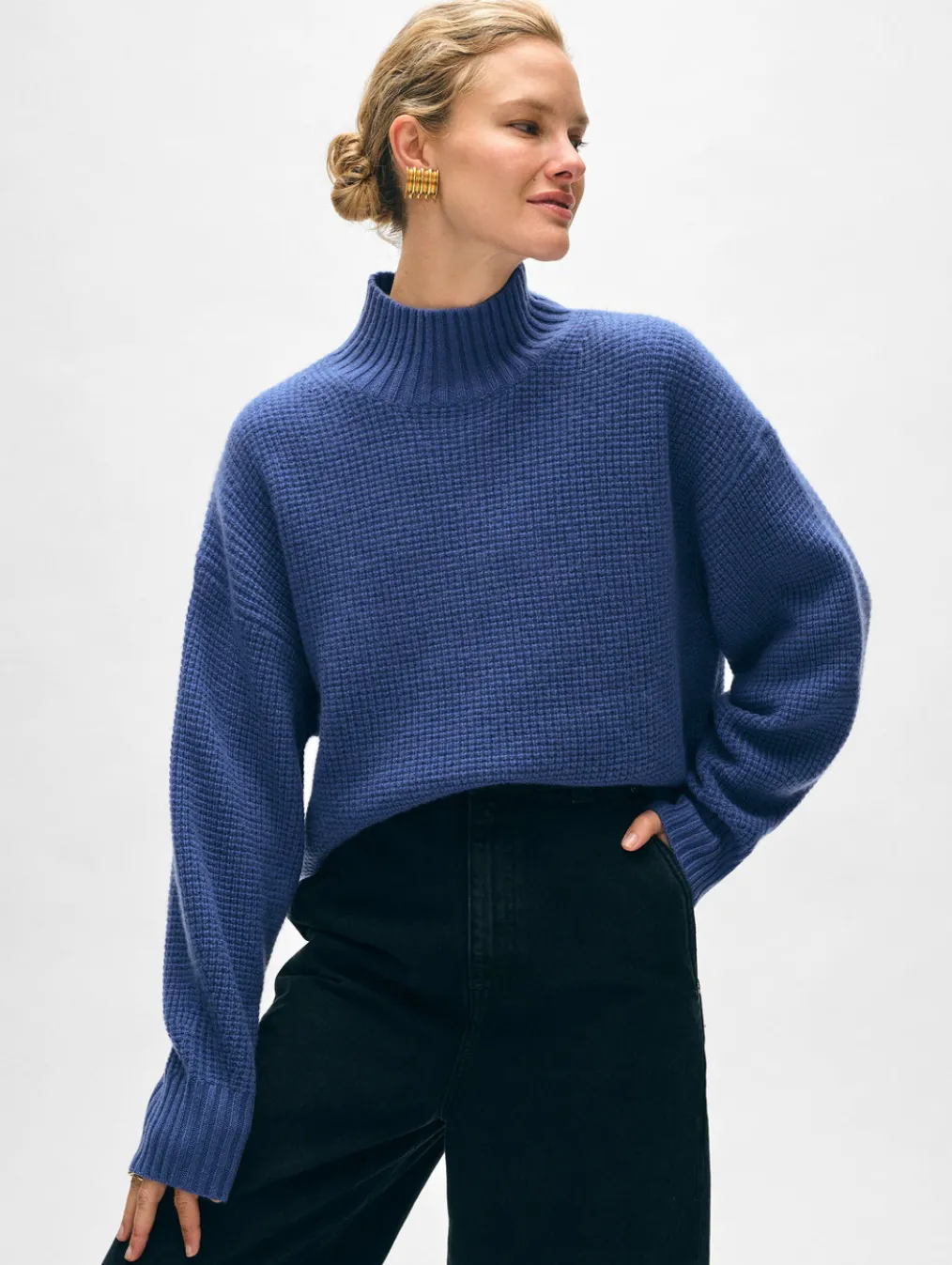 cashmere waffle standneck