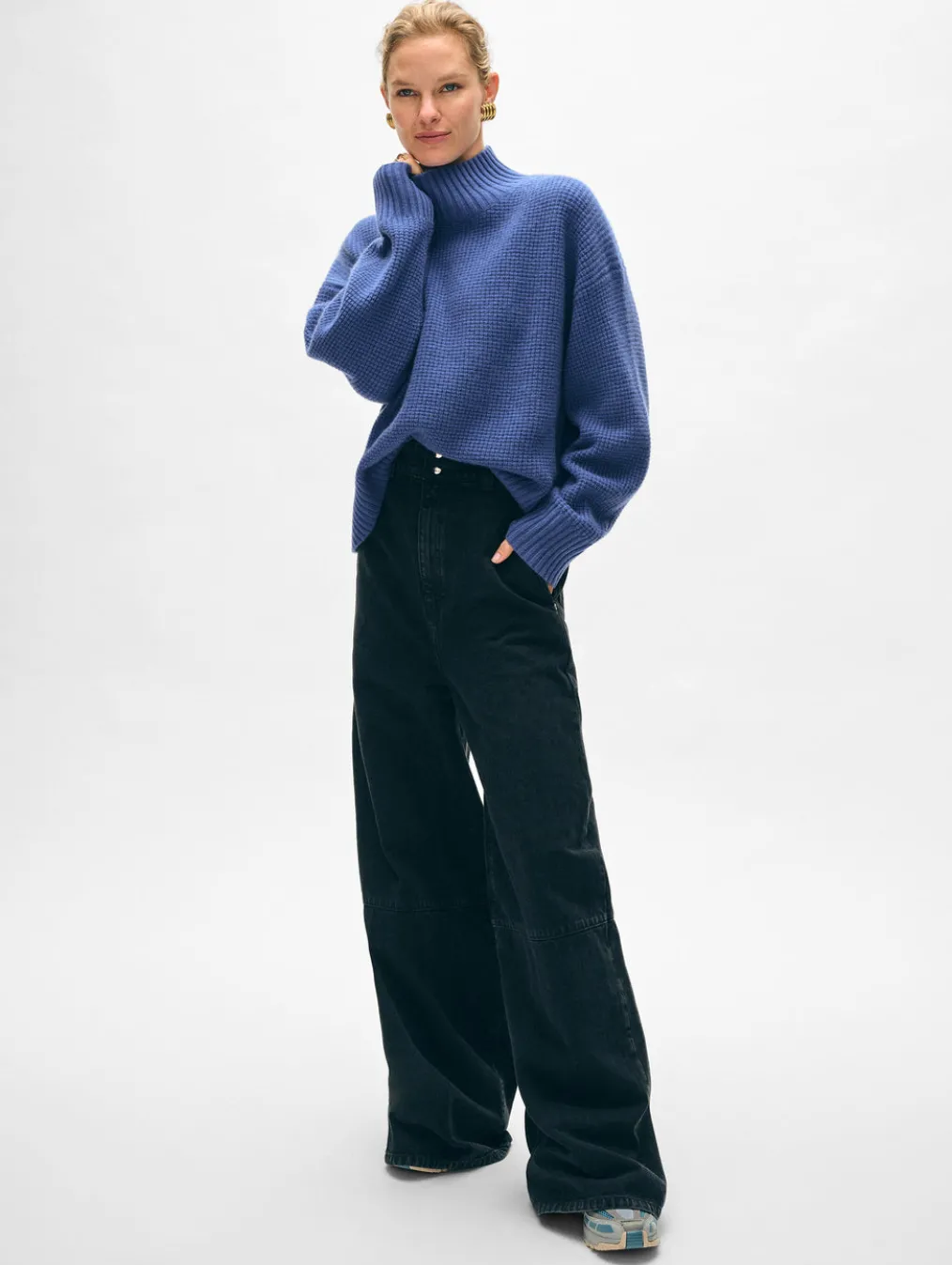 cashmere waffle standneck