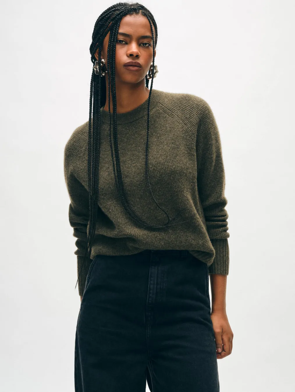 cashmere waffle sweatshirt