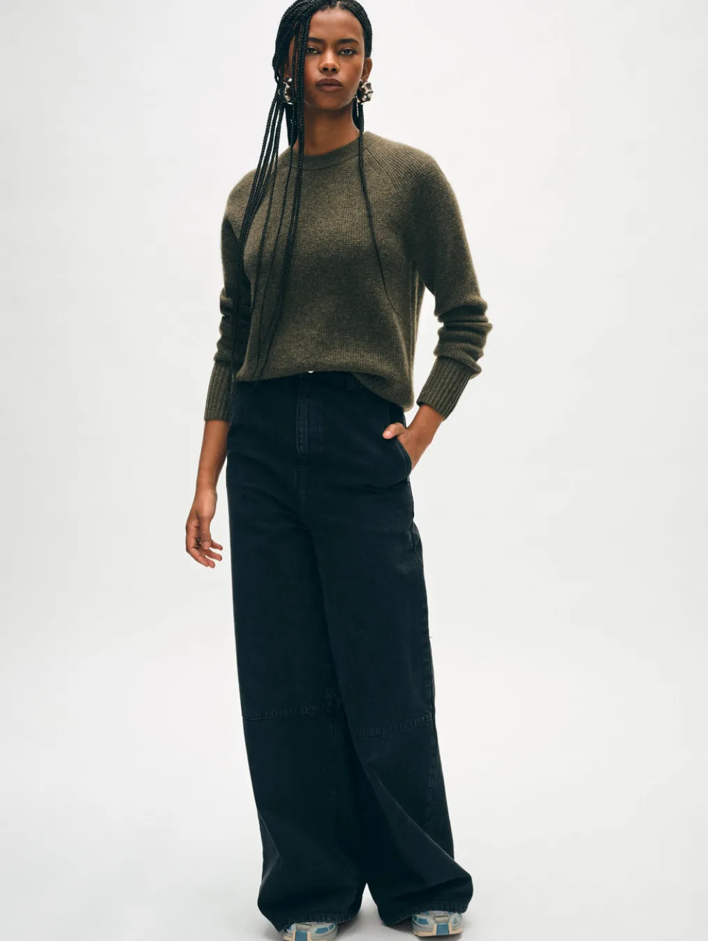 cashmere waffle sweatshirt