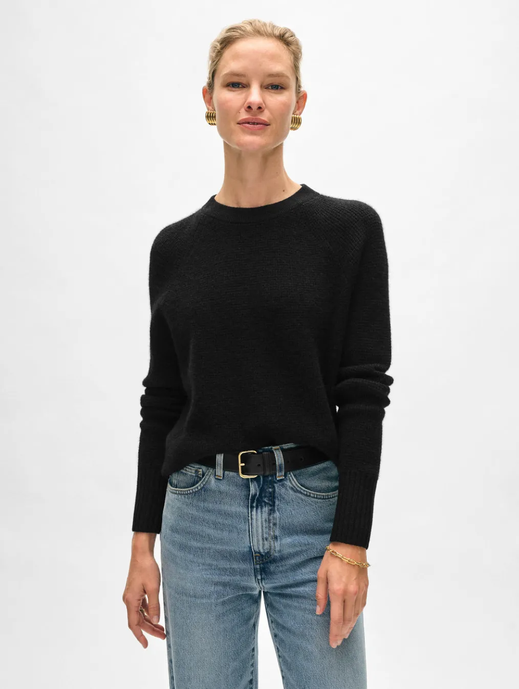 cashmere waffle sweatshirt