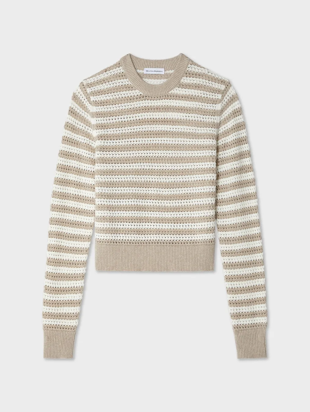 cotton blend mesh crewneck