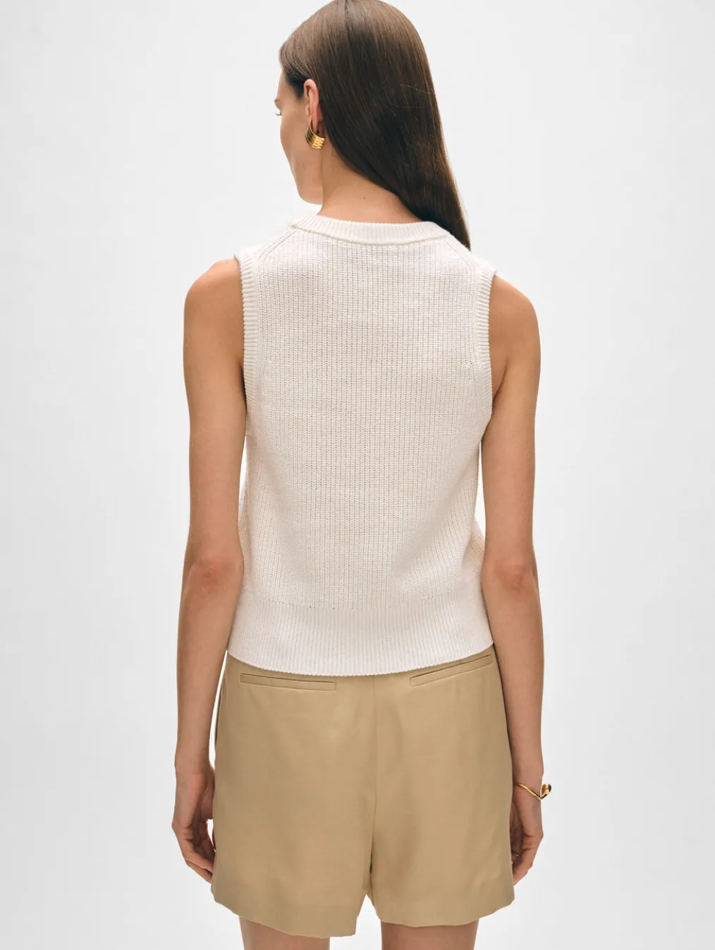 cotton blend ribbed shell