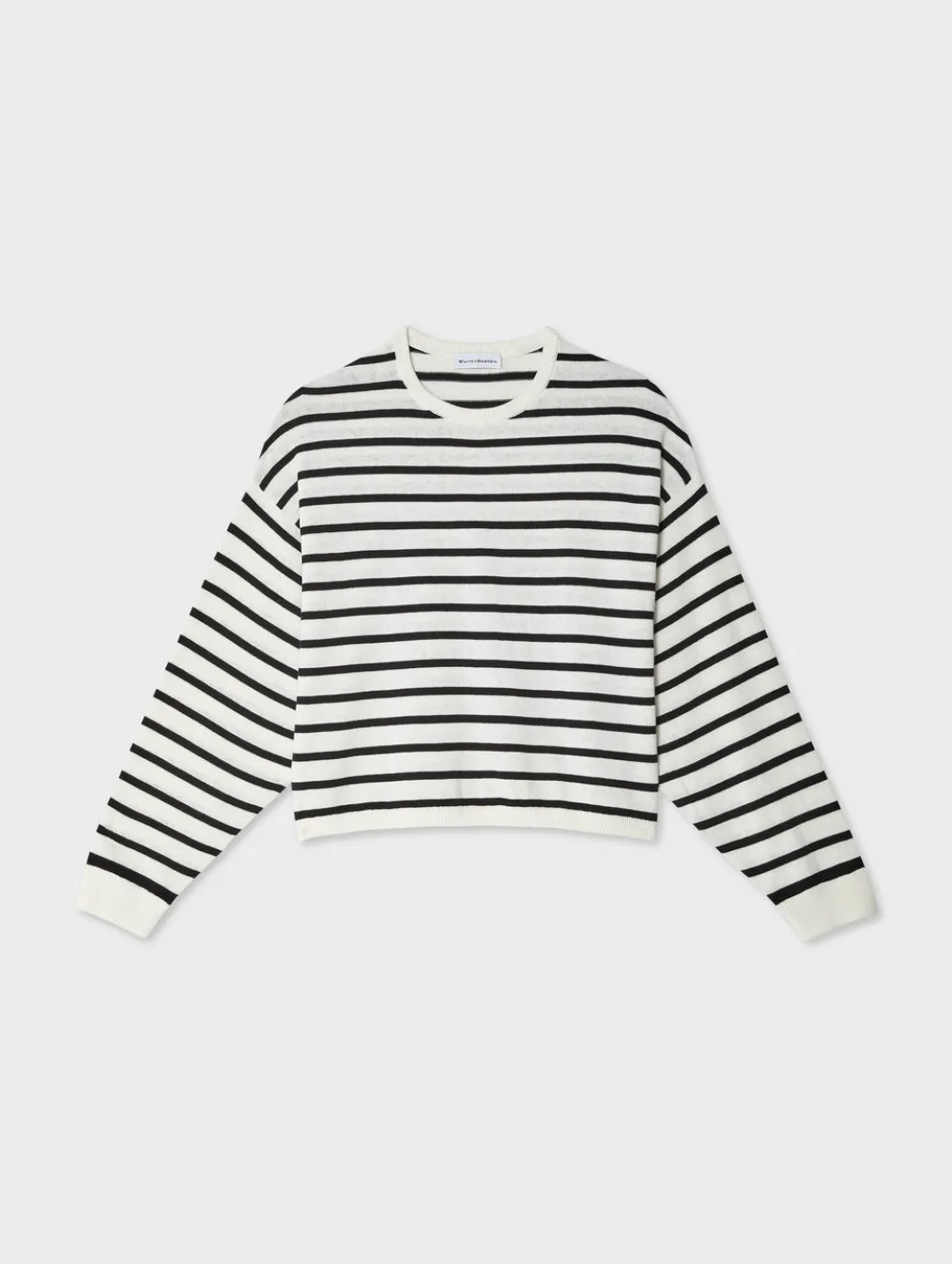 cotton linen drop shoulder sweater