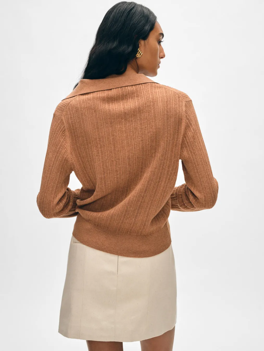 cotton linen ribbed polo