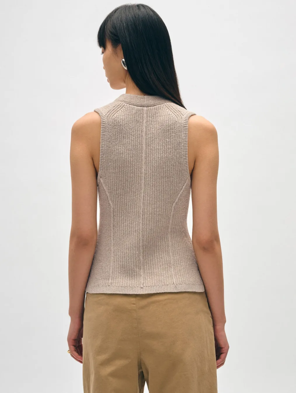 cotton linen ribbed waistcoat