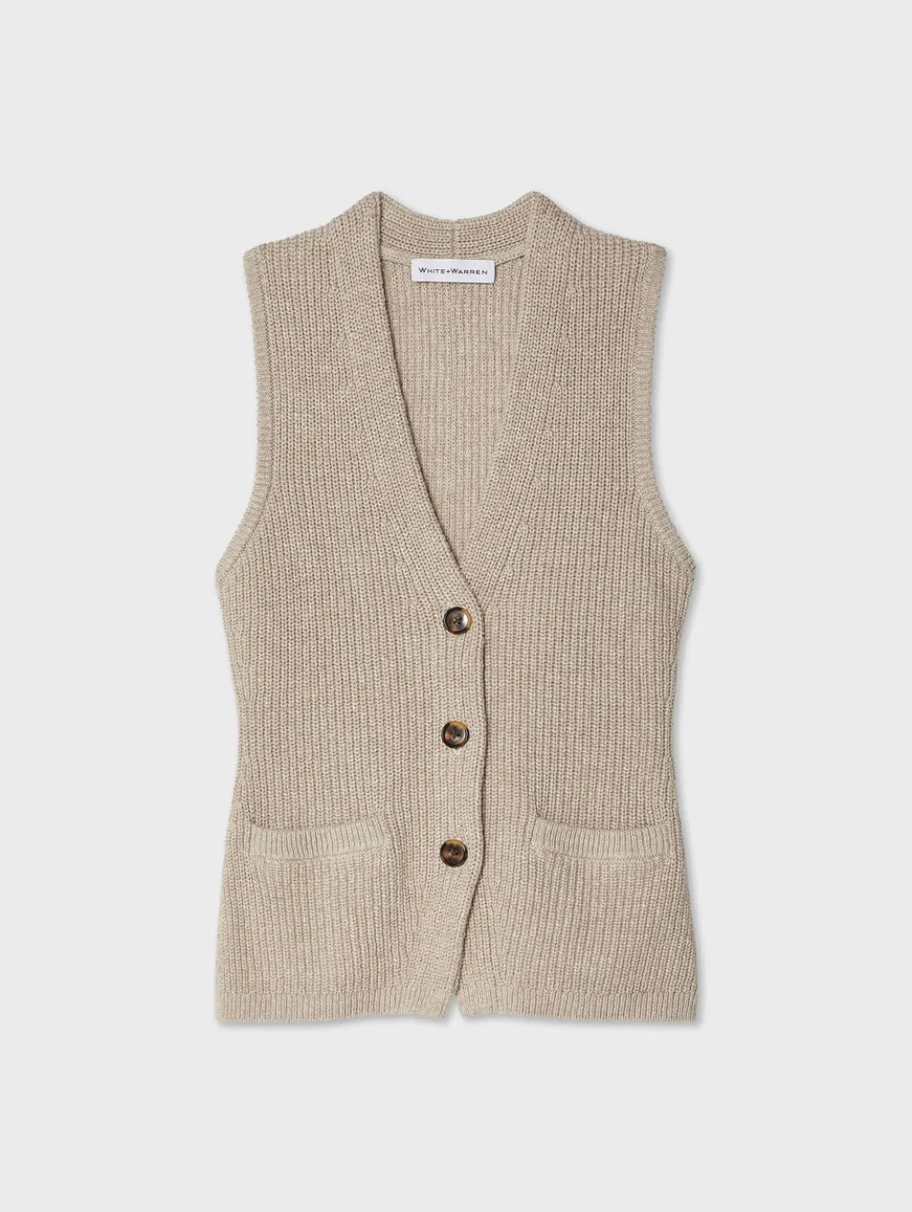 cotton linen ribbed waistcoat