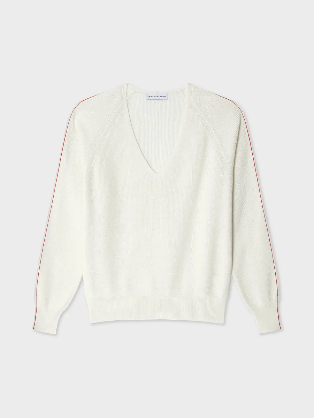 cotton linen tipped v neck