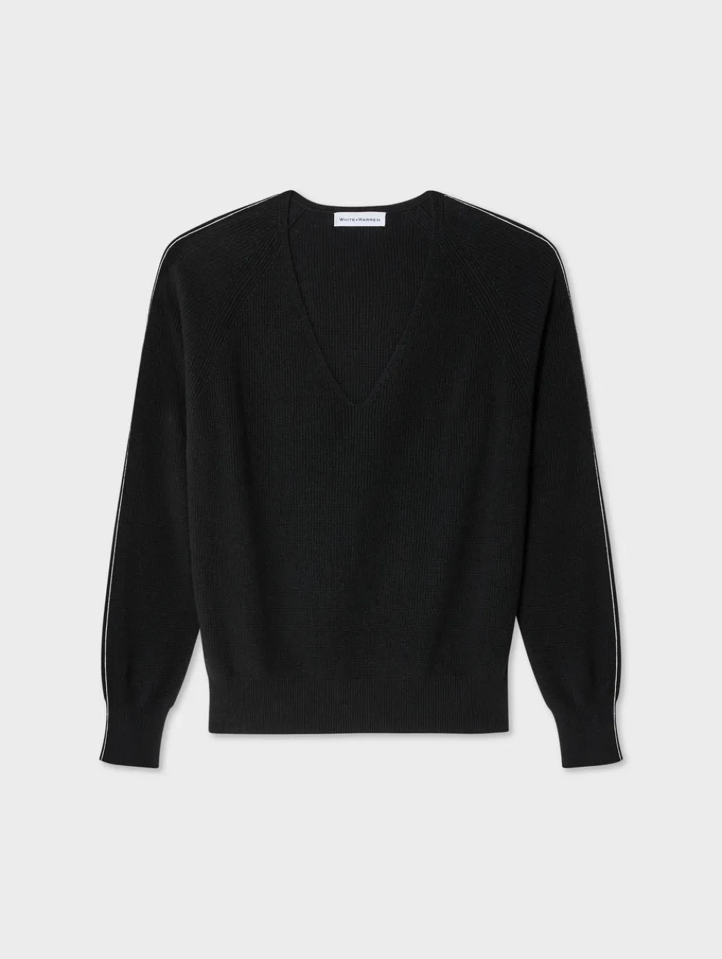 cotton linen tipped v neck