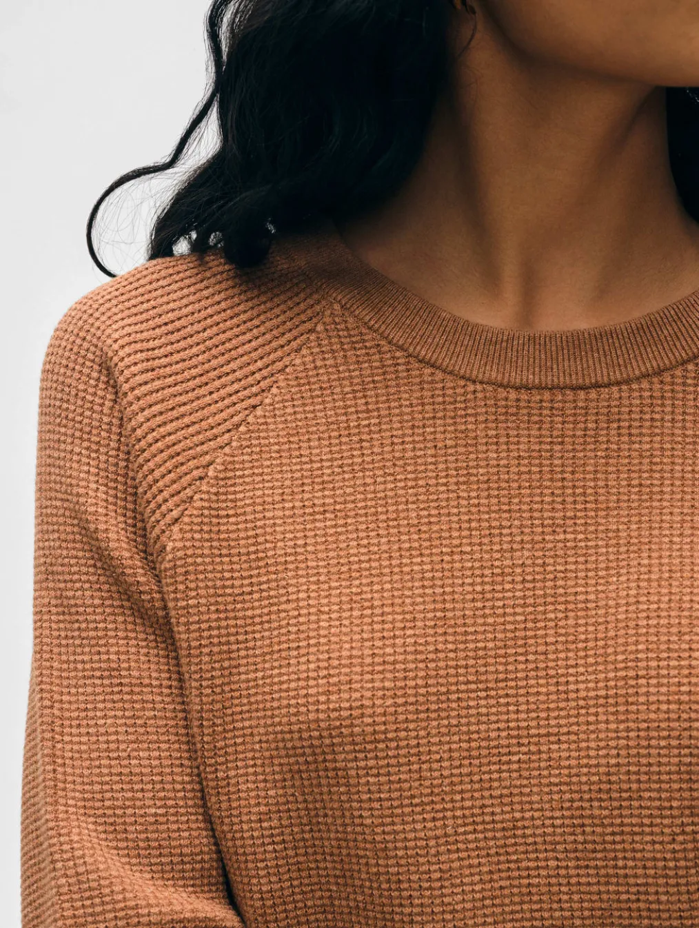 cotton linen waffle sweatshirt