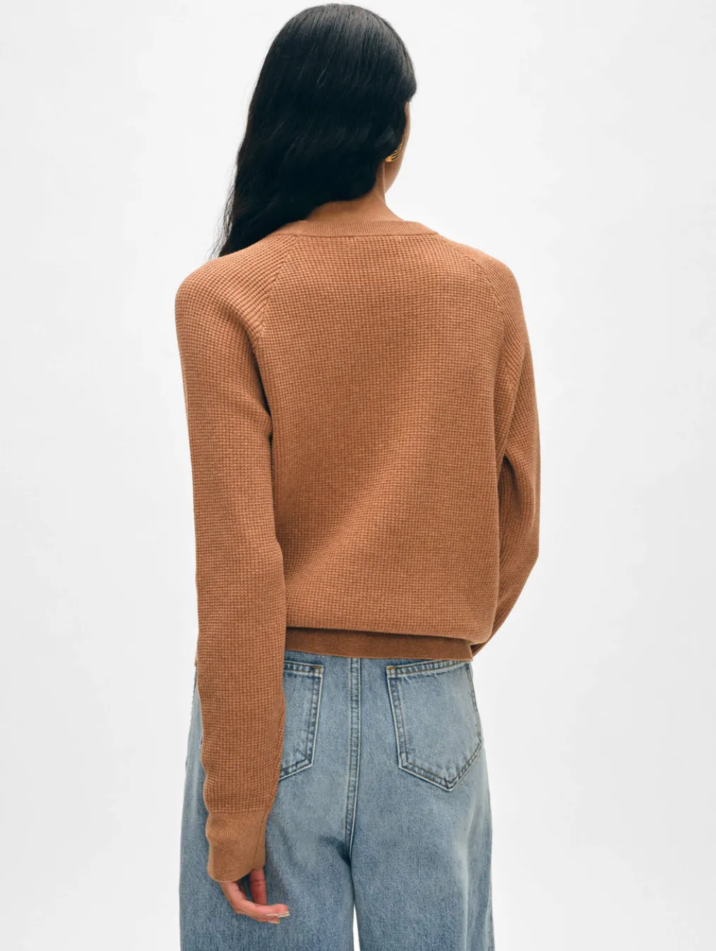 cotton linen waffle sweatshirt