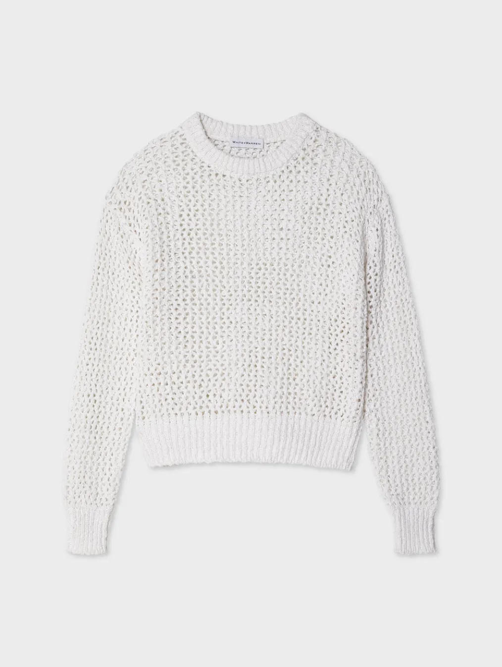 cotton slub mesh crewneck