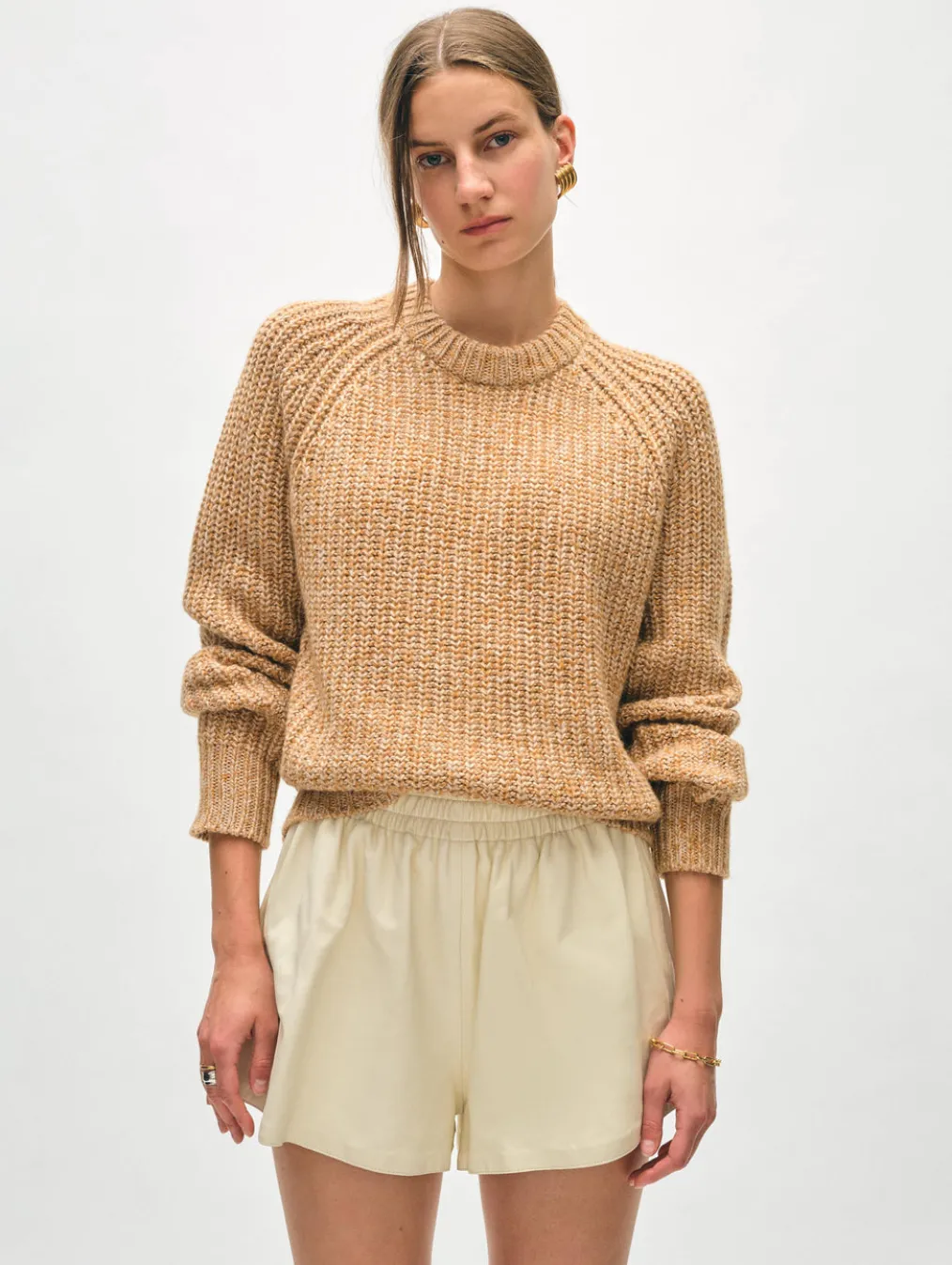 merino blend marled sweatshirt