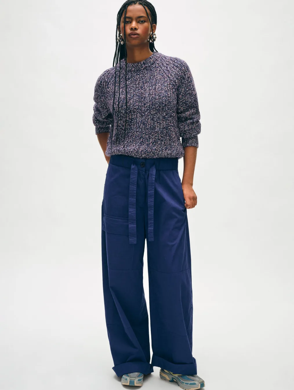 merino blend marled sweatshirt