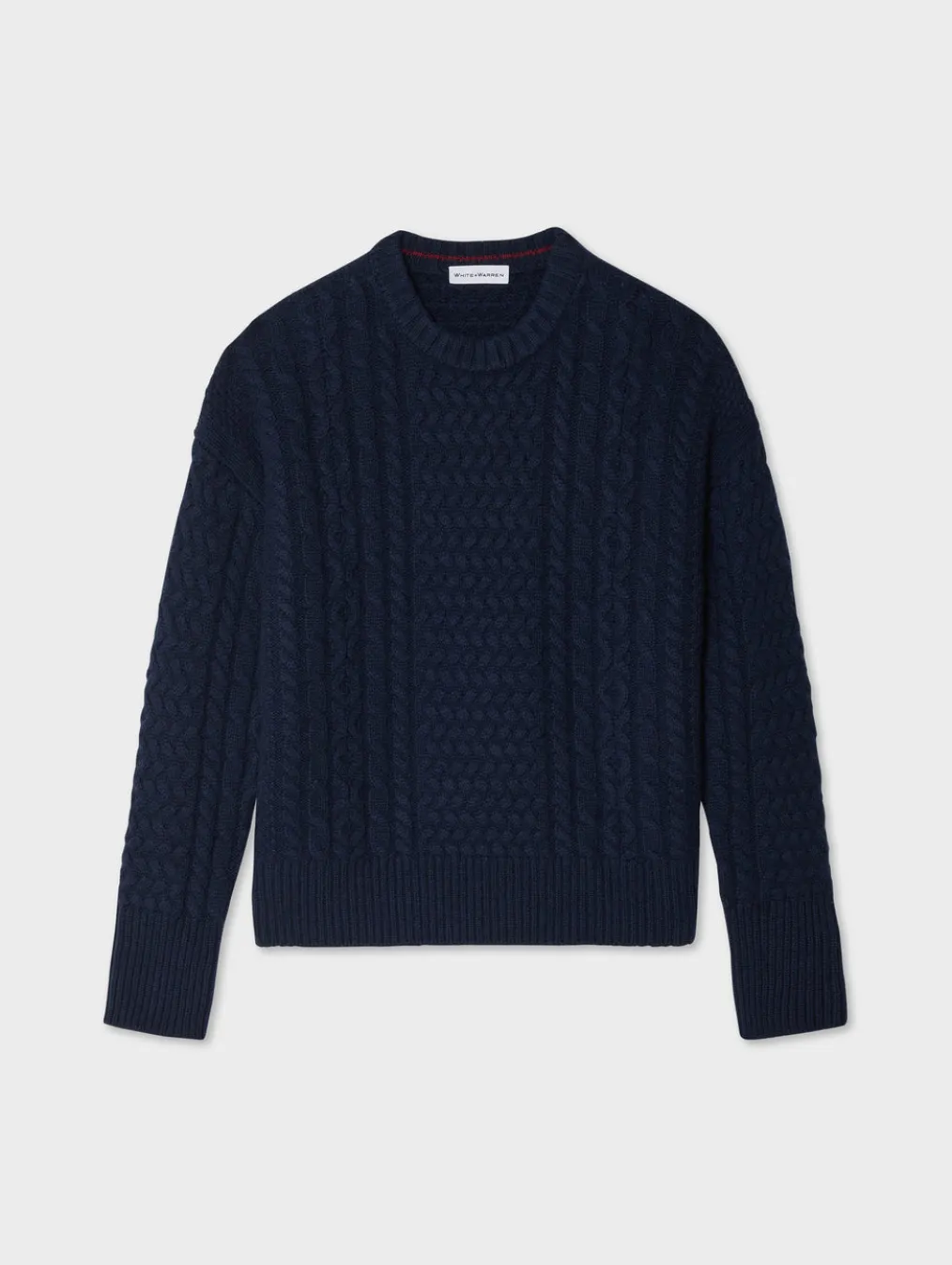 merino cashmere cable crewneck