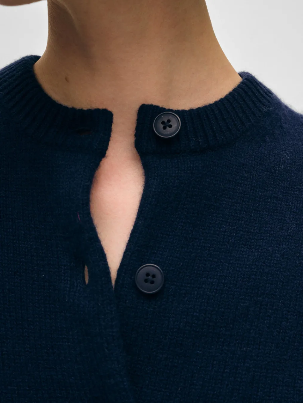 merino cashmere crewneck cardigan