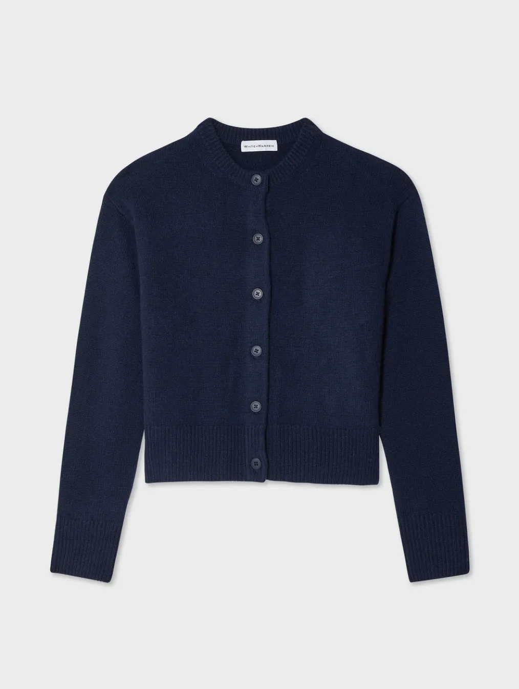 merino cashmere crewneck cardigan