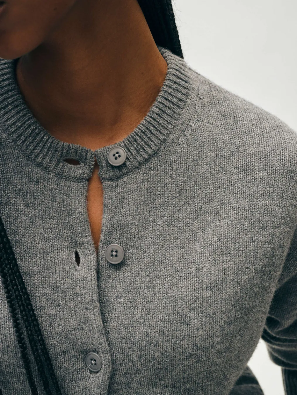 merino cashmere crewneck cardigan