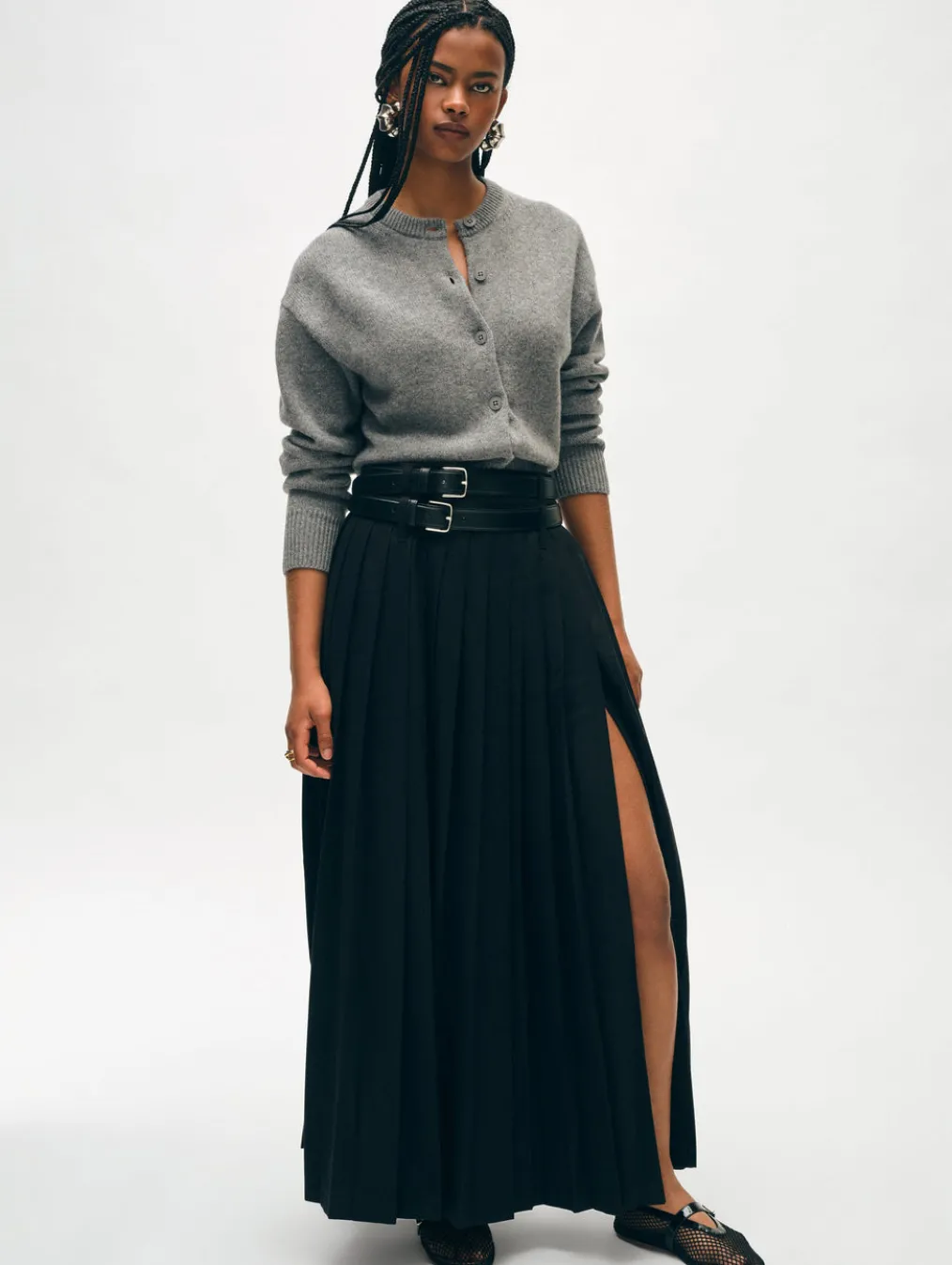 merino cashmere crewneck cardigan