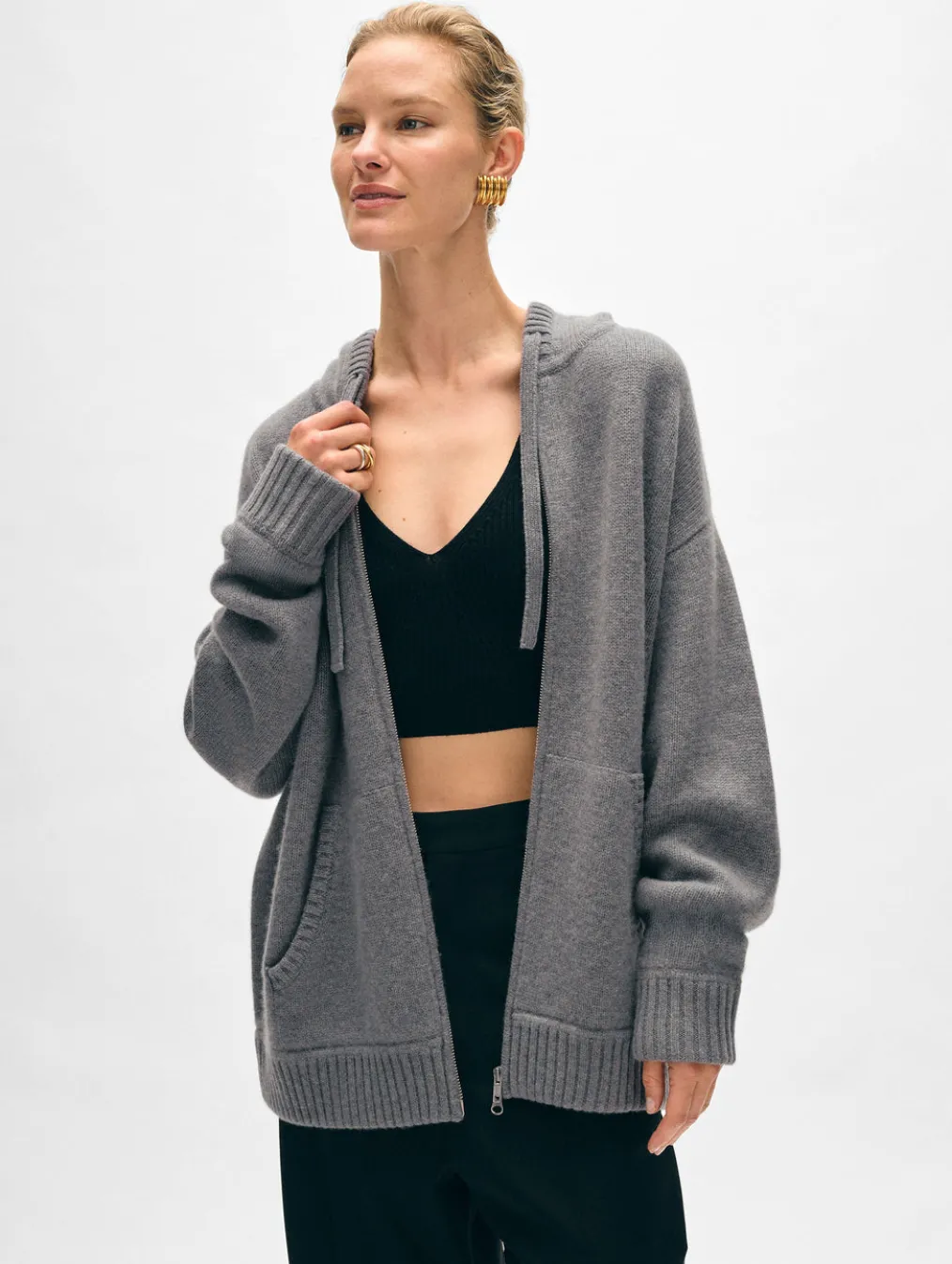 merino cashmere luxe boyfriend hoodie